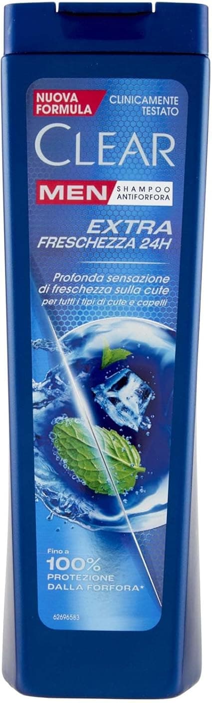 Clear Extra Freshness Shampoo 24 Hours, Anti-Dandruff with Niacinamide and Menthol, Provides a Sense of Freshness, Shampoo for Men, 225 ml