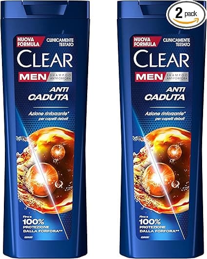 Clear Men Anti-Dandruff Shampoo for Brittle Hair Anti-Hair Fall Up to 100% Protection Against Dandruff* 2 x 360 ml